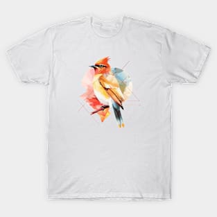 Colorful and geometric cedar waxwing T-Shirt